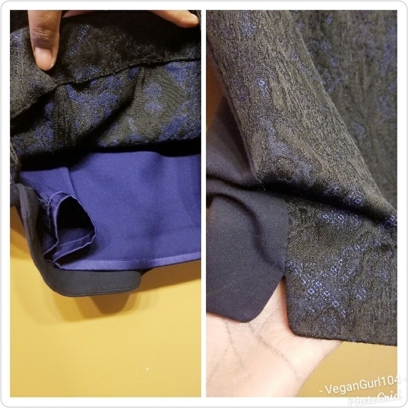 Elie Tahari | Blue Sheath Dress with Lace Overlay (Size 12) - Picture 5 of 10